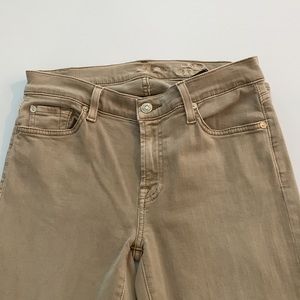 7 for All Mankind skinny jeans in tan/camel color
